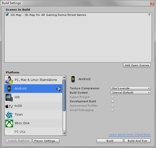 展示場景包含 3 個遊戲物件：